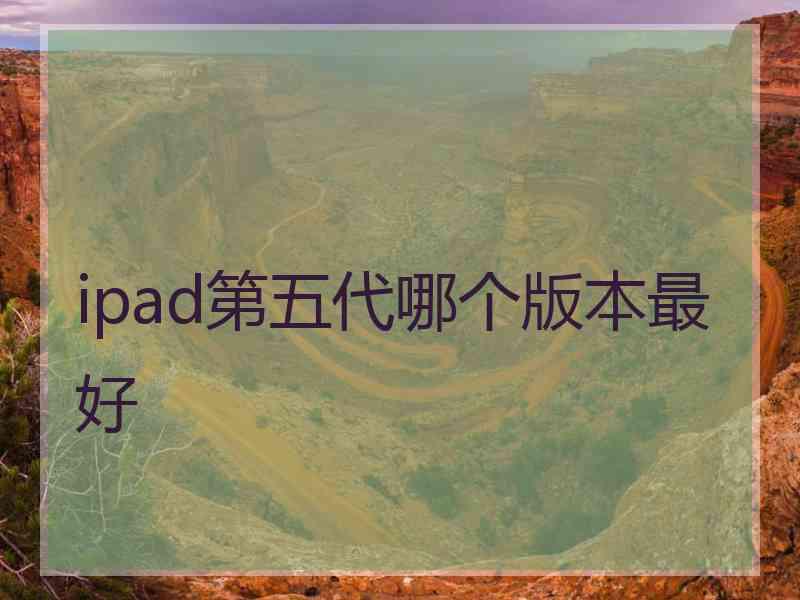 ipad第五代哪个版本最好