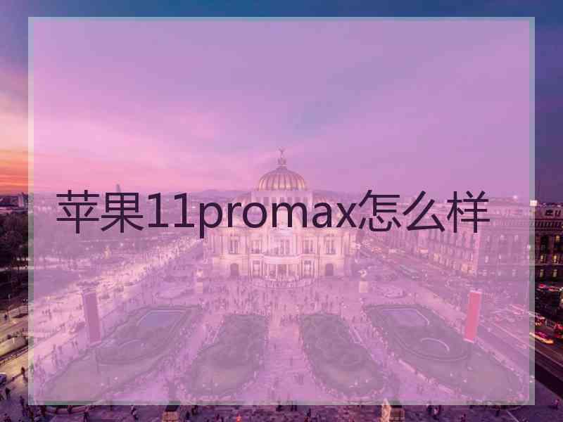 苹果11promax怎么样