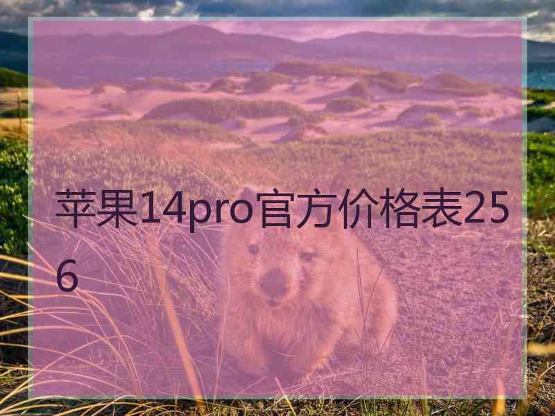 苹果14pro官方价格表256