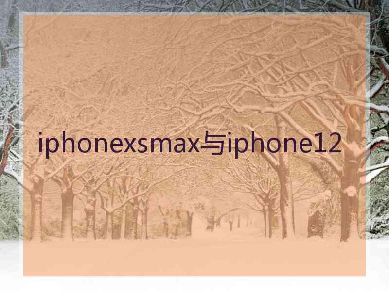 iphonexsmax与iphone12