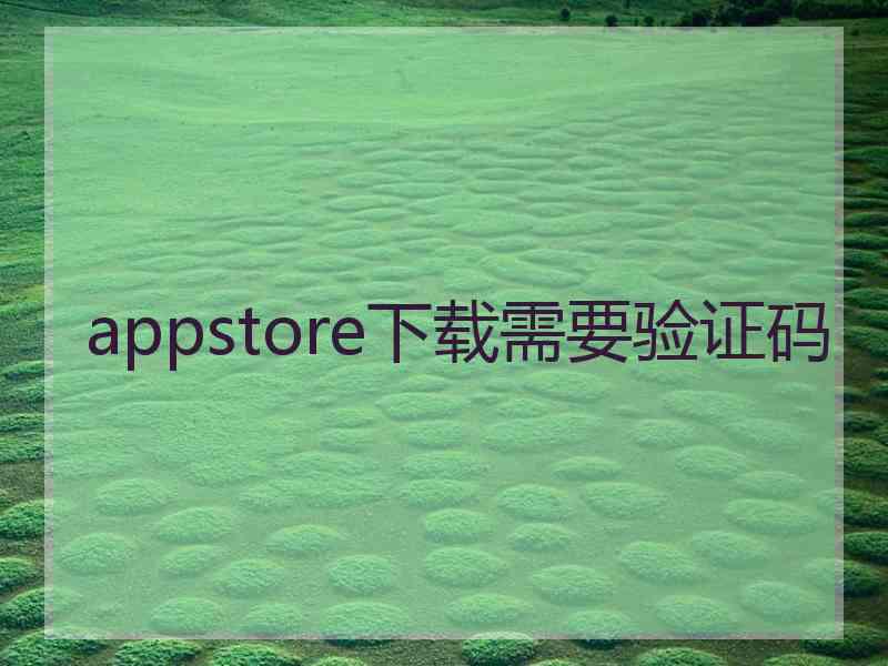 appstore下载需要验证码