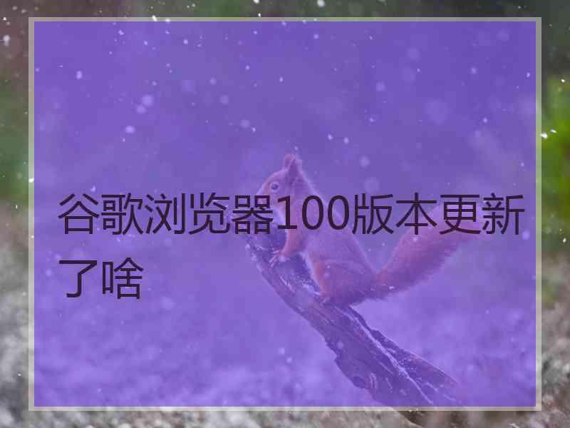 谷歌浏览器100版本更新了啥