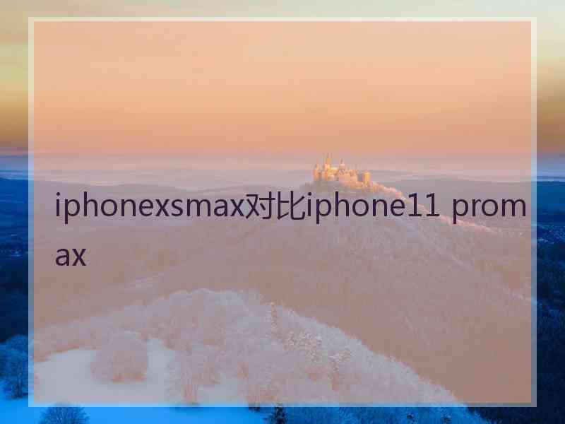 iphonexsmax对比iphone11 promax