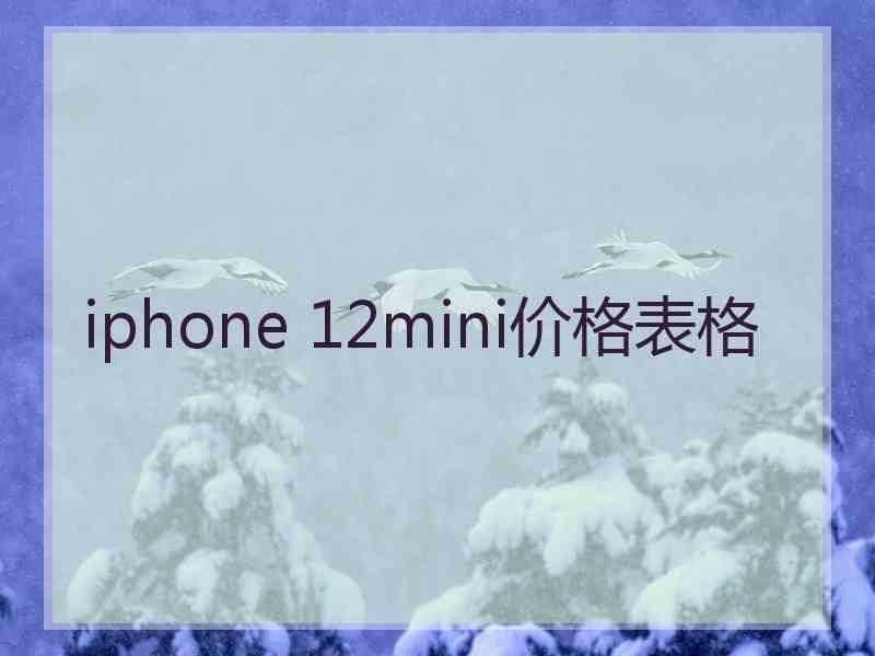 iphone 12mini价格表格