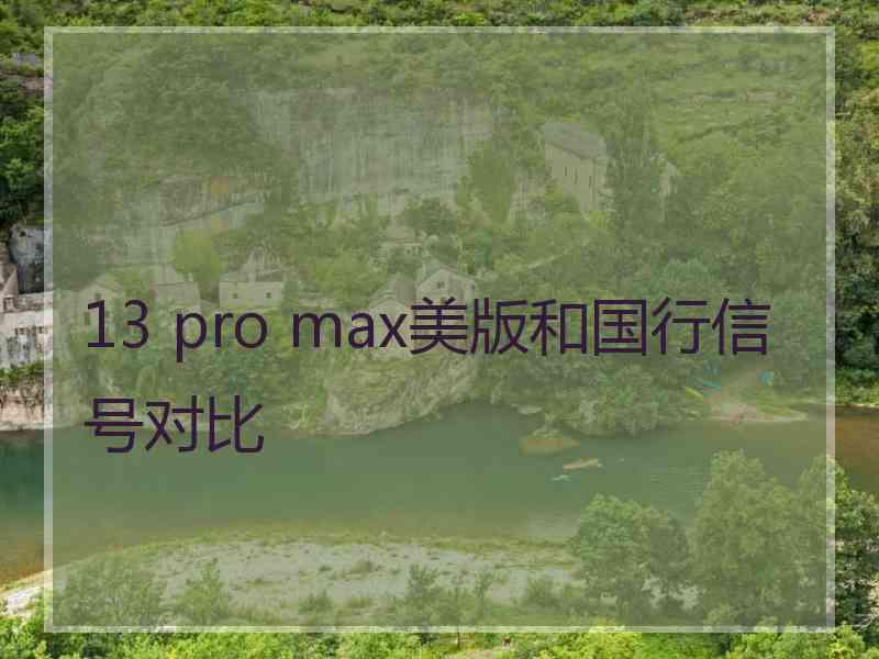 13 pro max美版和国行信号对比