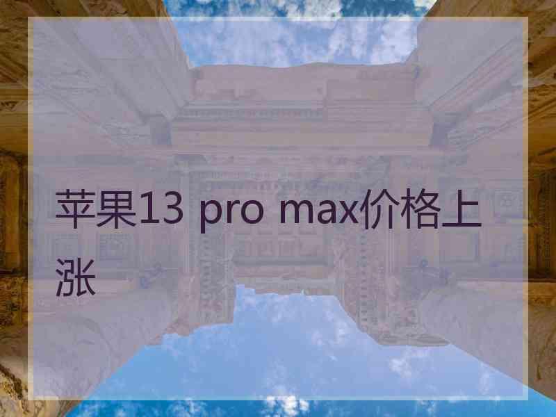 苹果13 pro max价格上涨