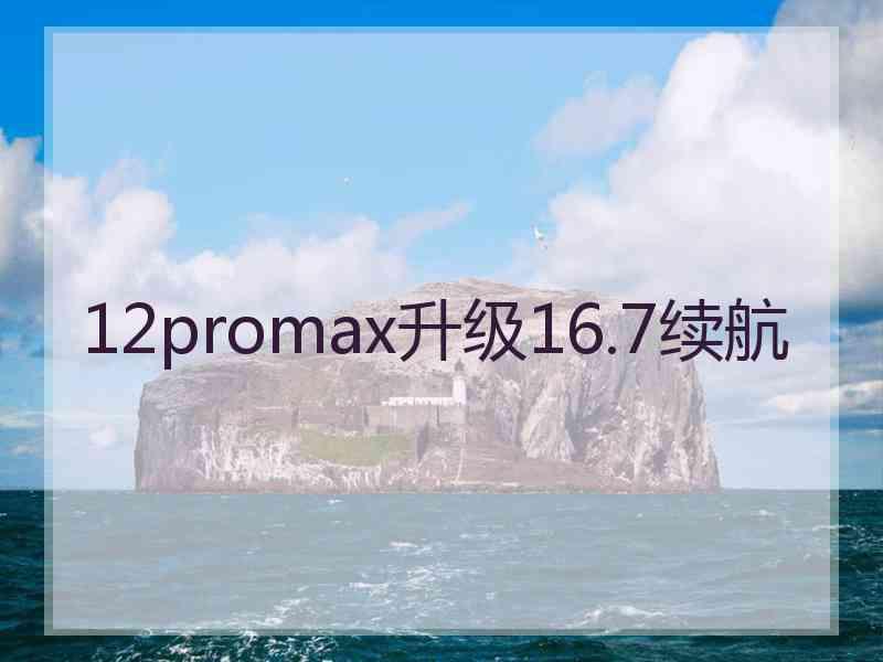 12promax升级16.7续航