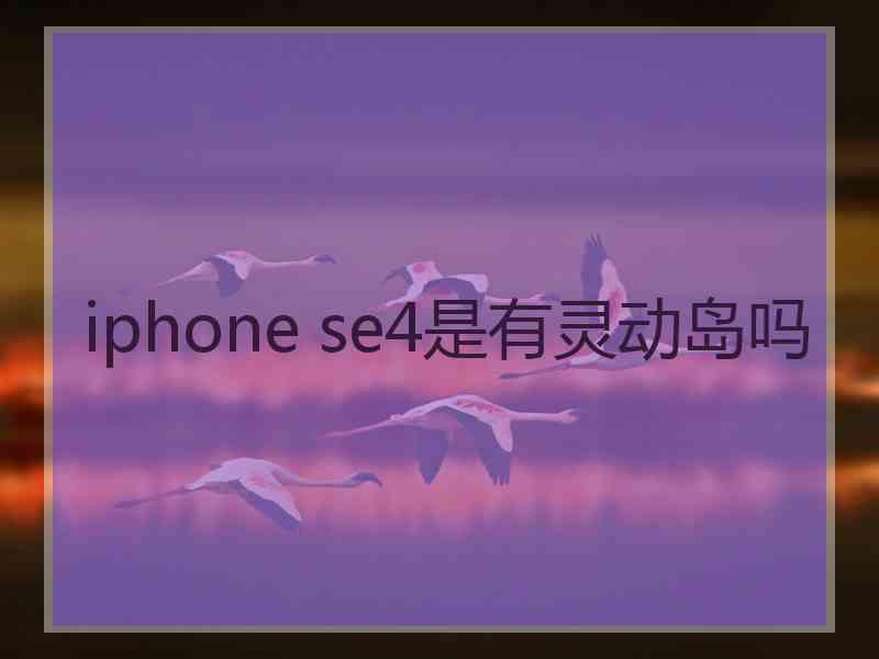 iphone se4是有灵动岛吗