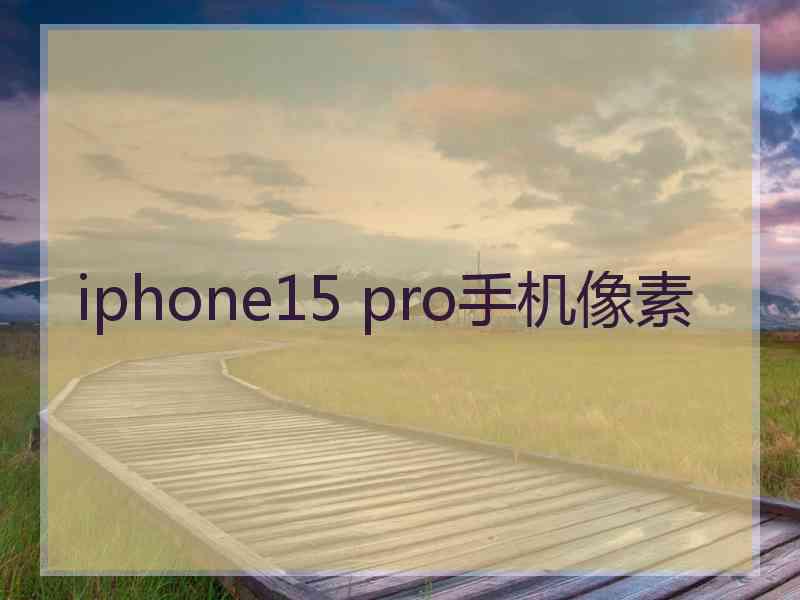 iphone15 pro手机像素