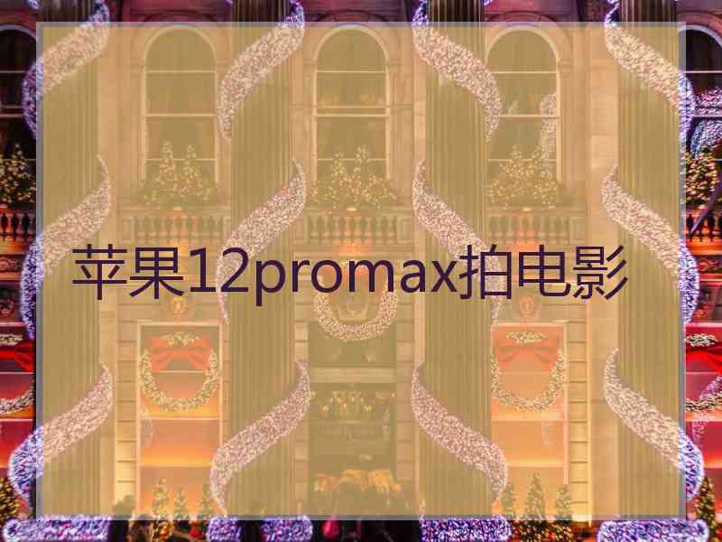 苹果12promax拍电影