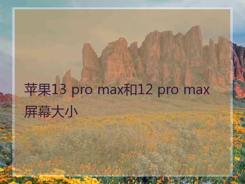 苹果13 pro max和12 pro max屏幕大小