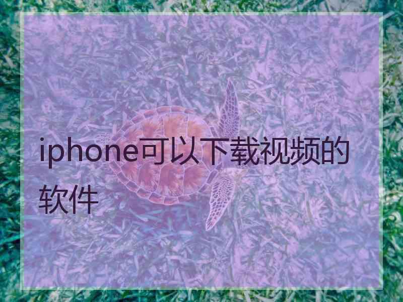 iphone可以下载视频的软件