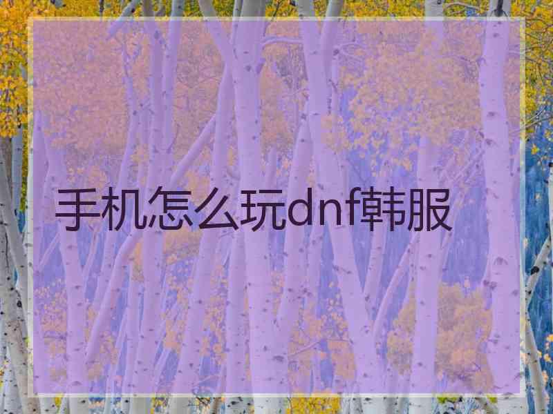 手机怎么玩dnf韩服