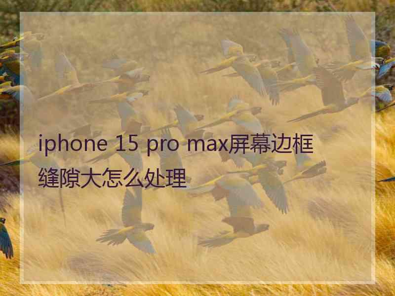 iphone 15 pro max屏幕边框缝隙大怎么处理