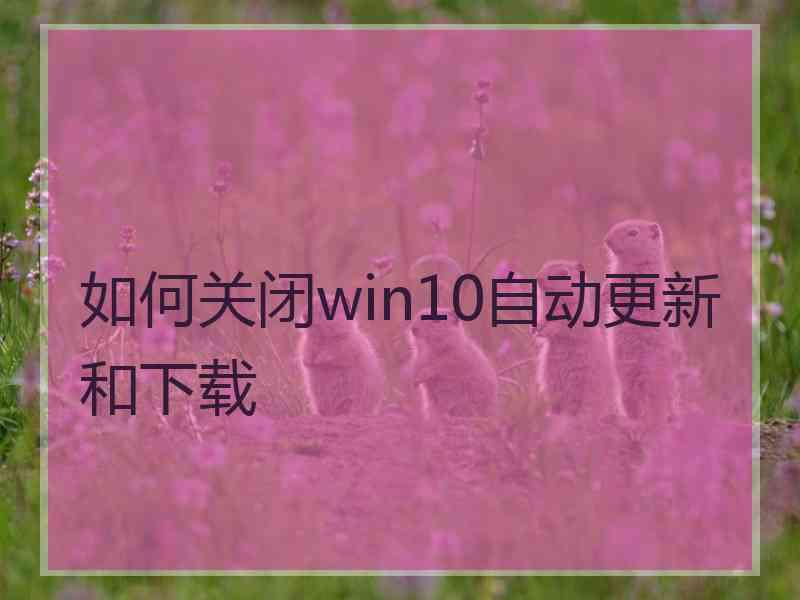 如何关闭win10自动更新和下载