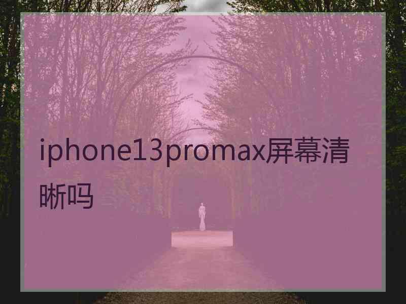 iphone13promax屏幕清晰吗