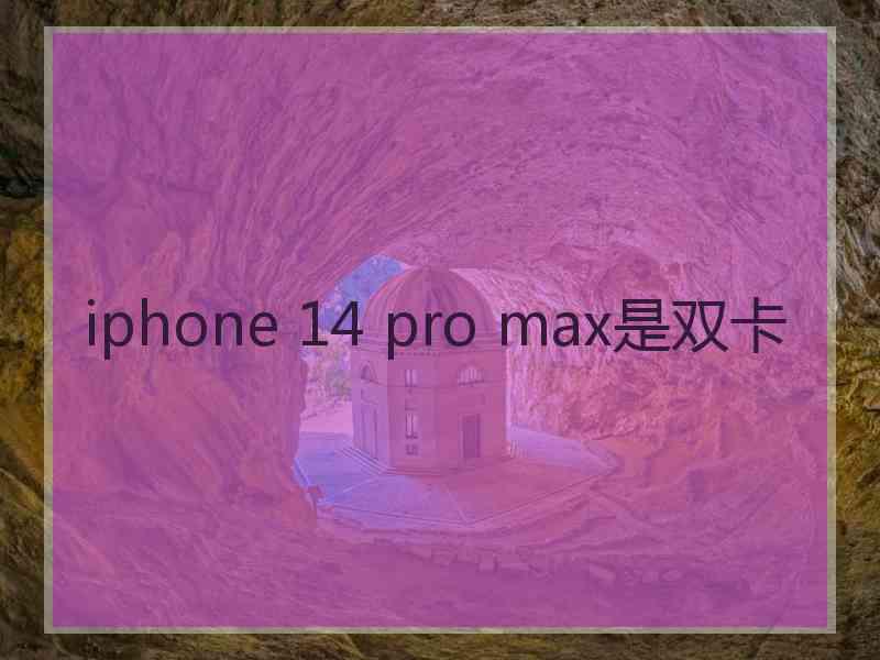 iphone 14 pro max是双卡