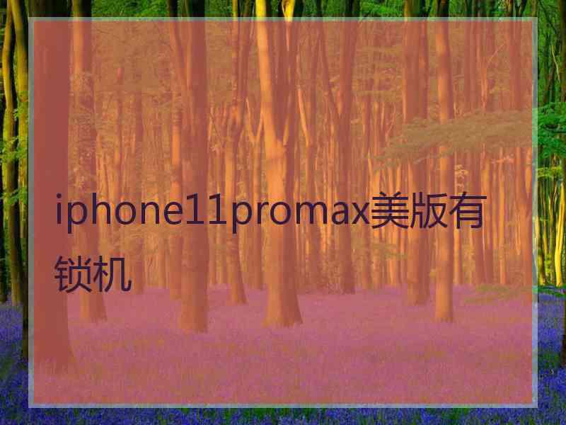 iphone11promax美版有锁机