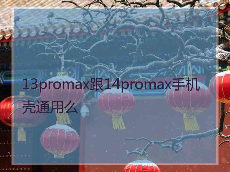 13promax跟14promax手机壳通用么