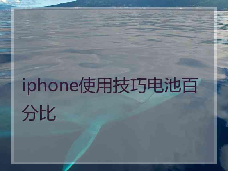 iphone使用技巧电池百分比