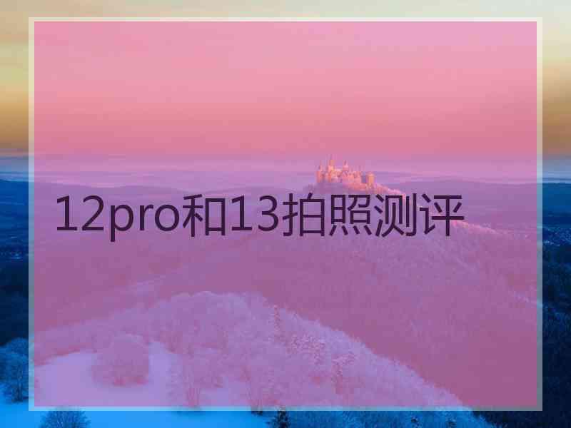 12pro和13拍照测评