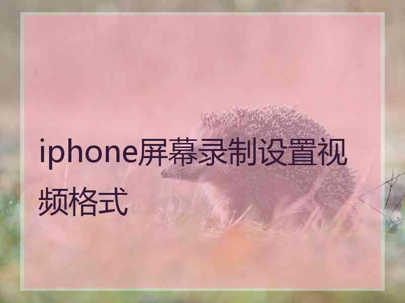 iphone屏幕录制设置视频格式