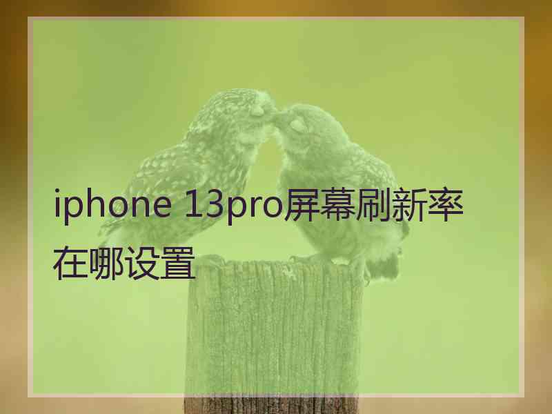 iphone 13pro屏幕刷新率在哪设置