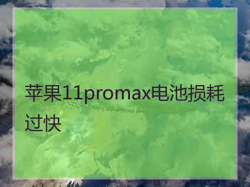 苹果11promax电池损耗过快