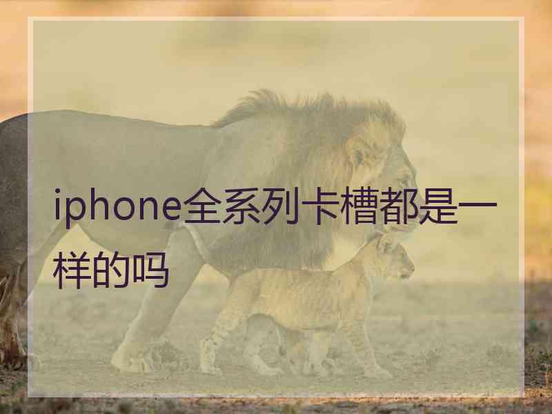 iphone全系列卡槽都是一样的吗