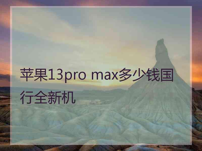 苹果13pro max多少钱国行全新机