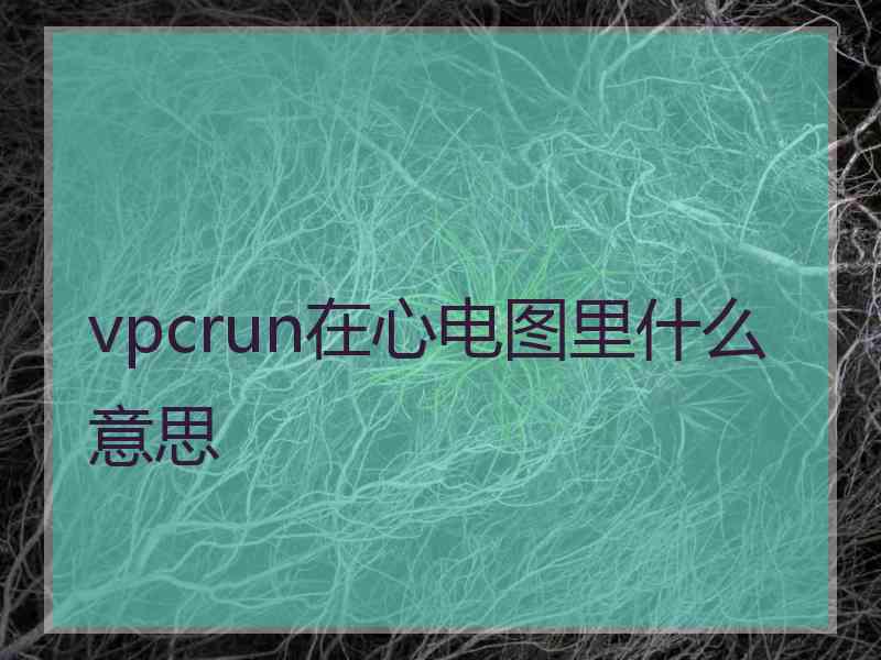 vpcrun在心电图里什么意思