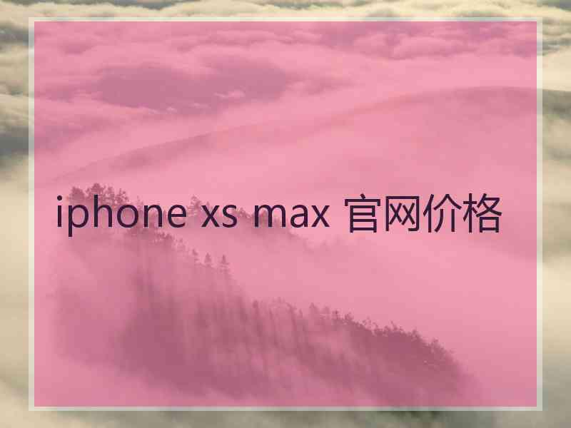 iphone xs max 官网价格