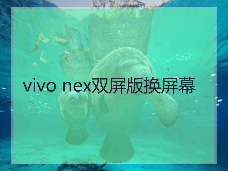 vivo nex双屏版换屏幕