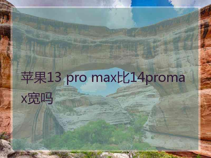 苹果13 pro max比14promax宽吗