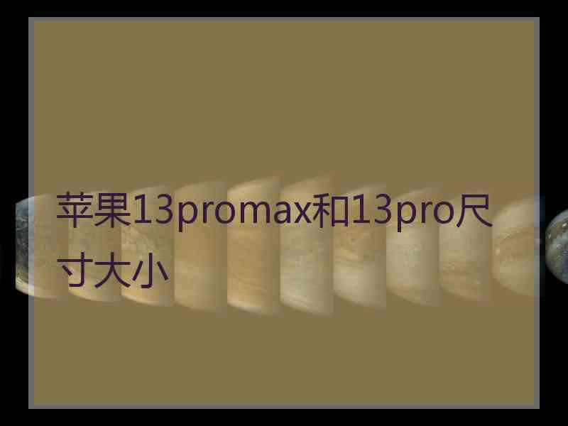 苹果13promax和13pro尺寸大小