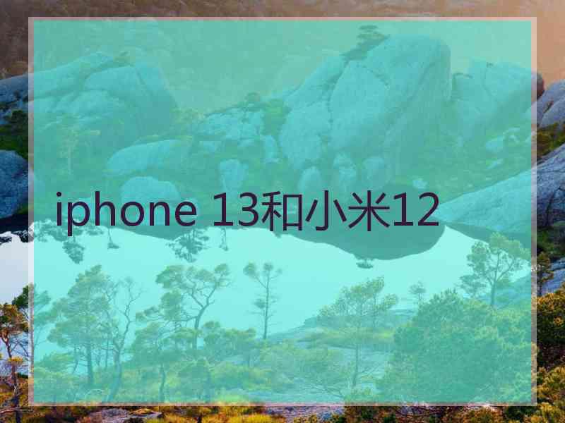 iphone 13和小米12