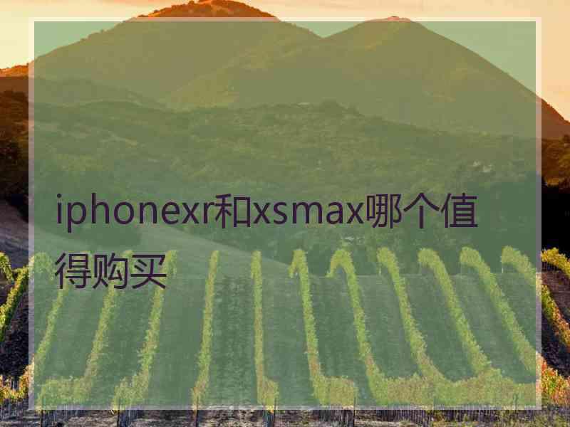 iphonexr和xsmax哪个值得购买