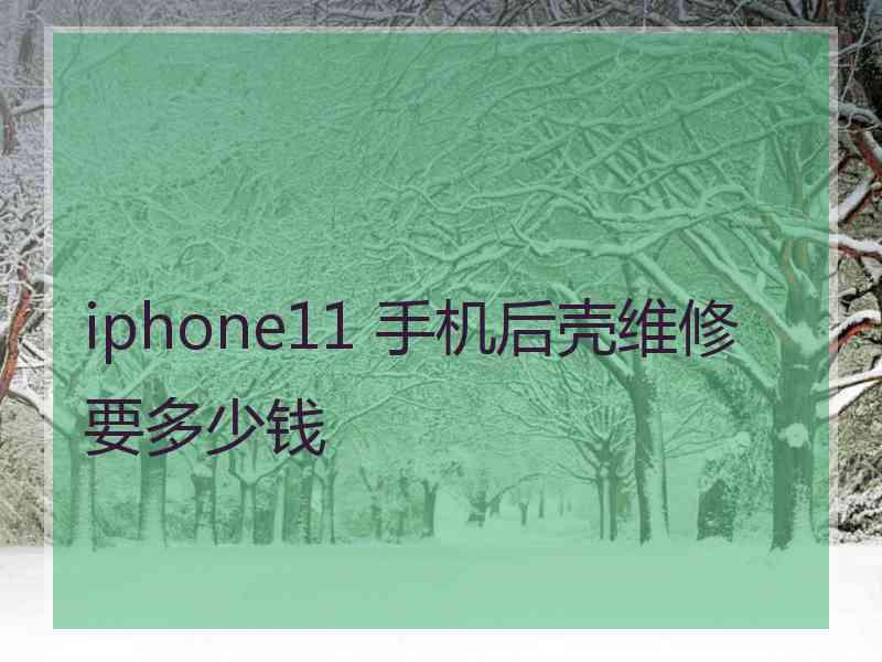 iphone11 手机后壳维修要多少钱