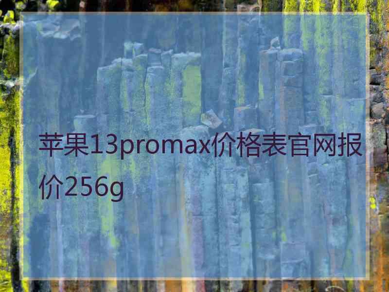 苹果13promax价格表官网报价256g