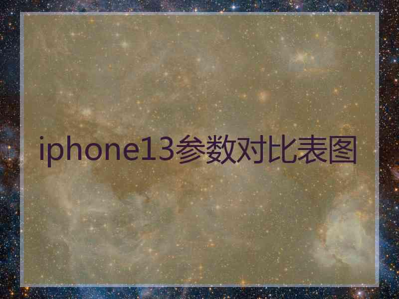 iphone13参数对比表图