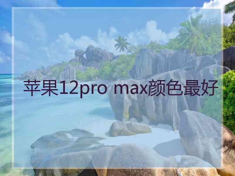 苹果12pro max颜色最好