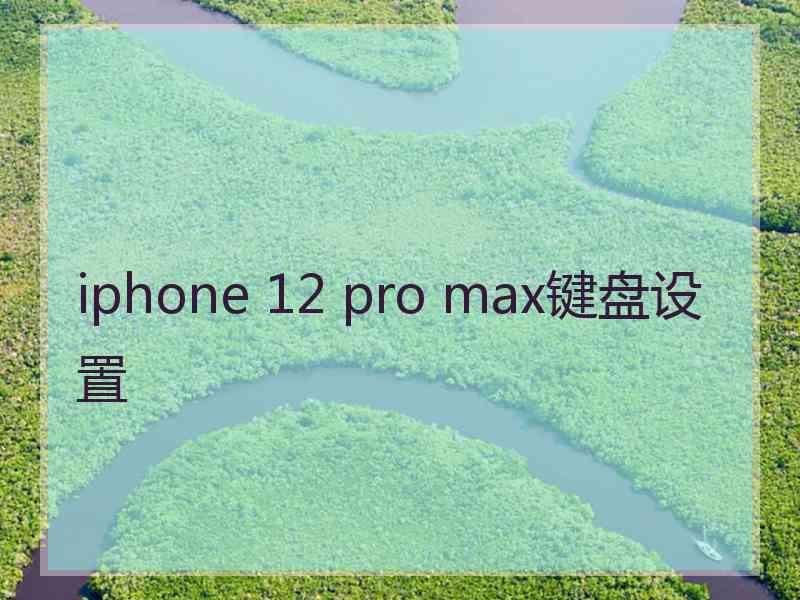 iphone 12 pro max键盘设置