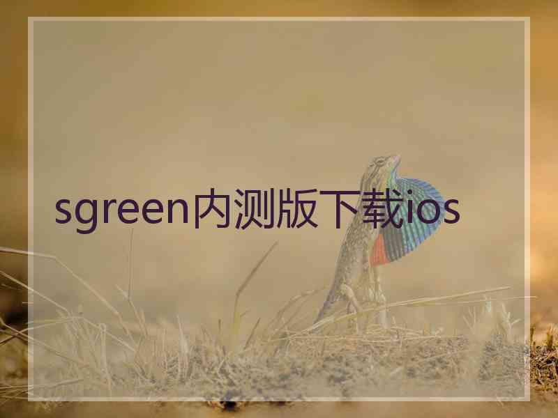 sgreen内测版下载ios