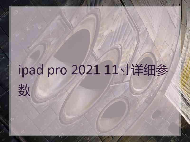 ipad pro 2021 11寸详细参数