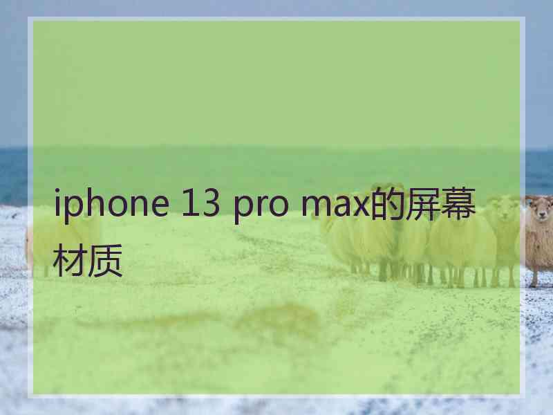 iphone 13 pro max的屏幕材质