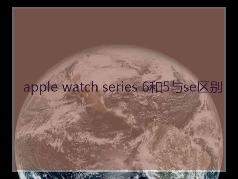 apple watch series 6和5与se区别