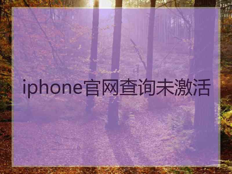 iphone官网查询未激活