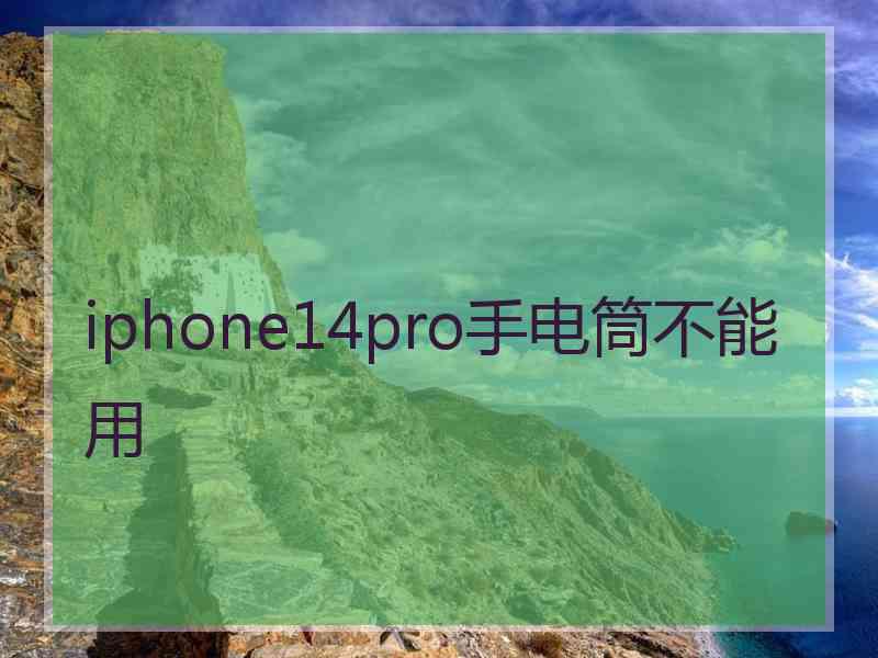 iphone14pro手电筒不能用