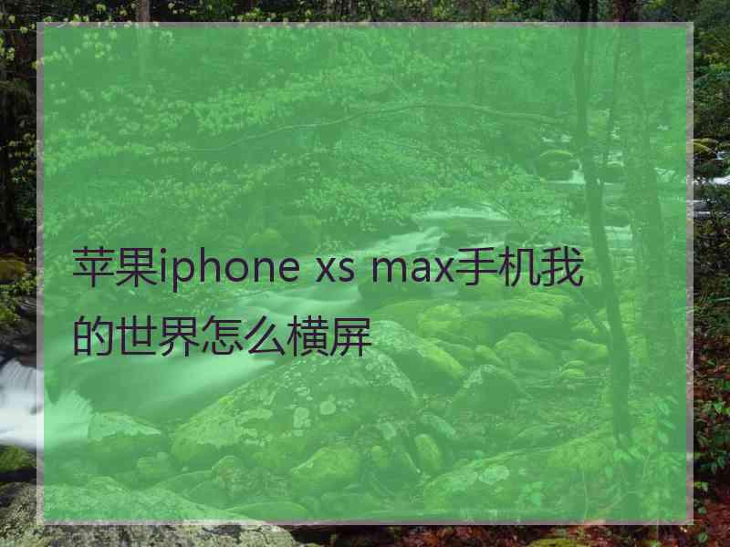 苹果iphone xs max手机我的世界怎么横屏