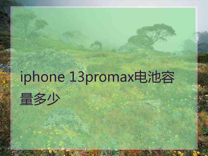 iphone 13promax电池容量多少